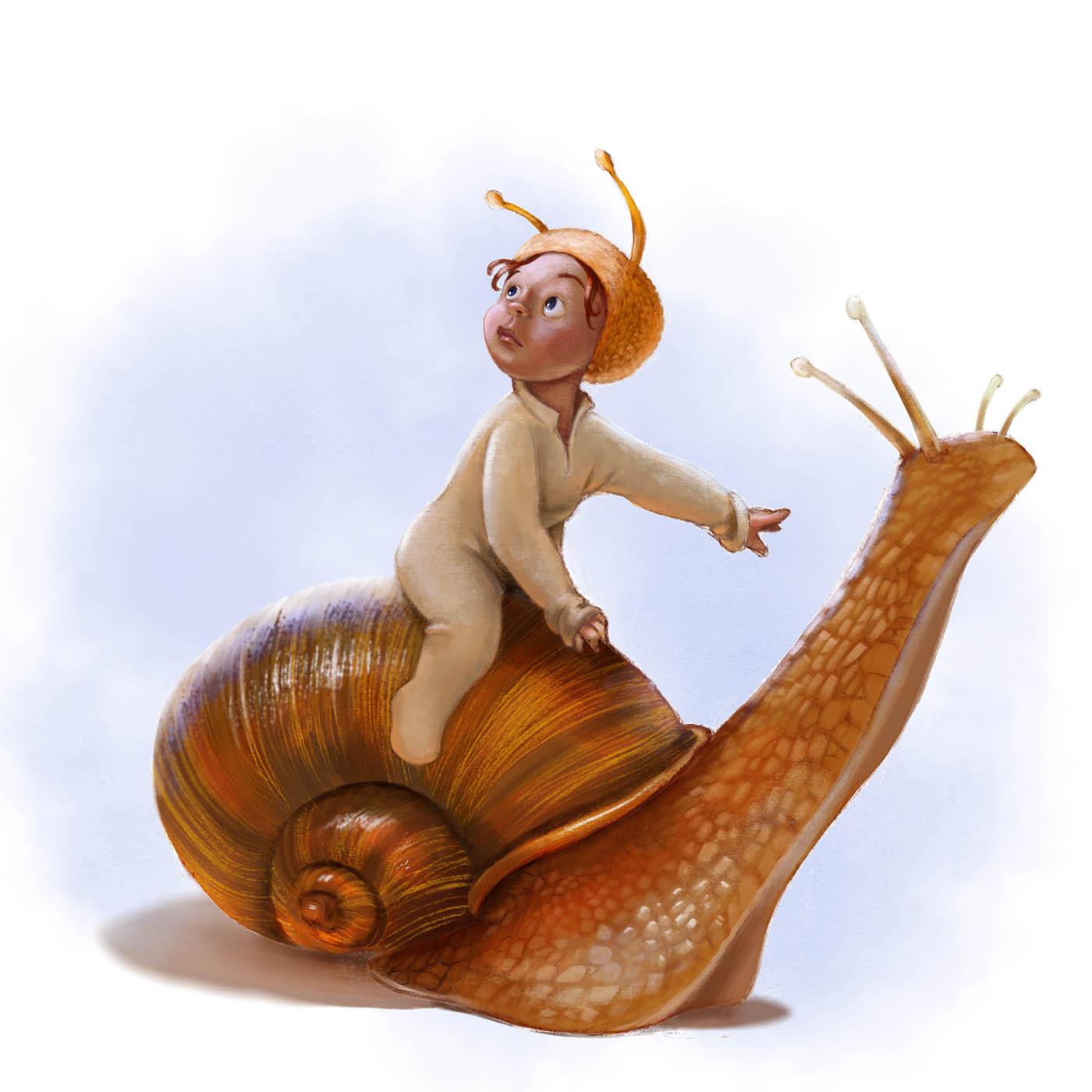 digital illustration comic art snail by simona ceccarelli