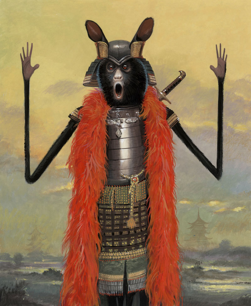 surreal paintings artwork warrior by bill mayers