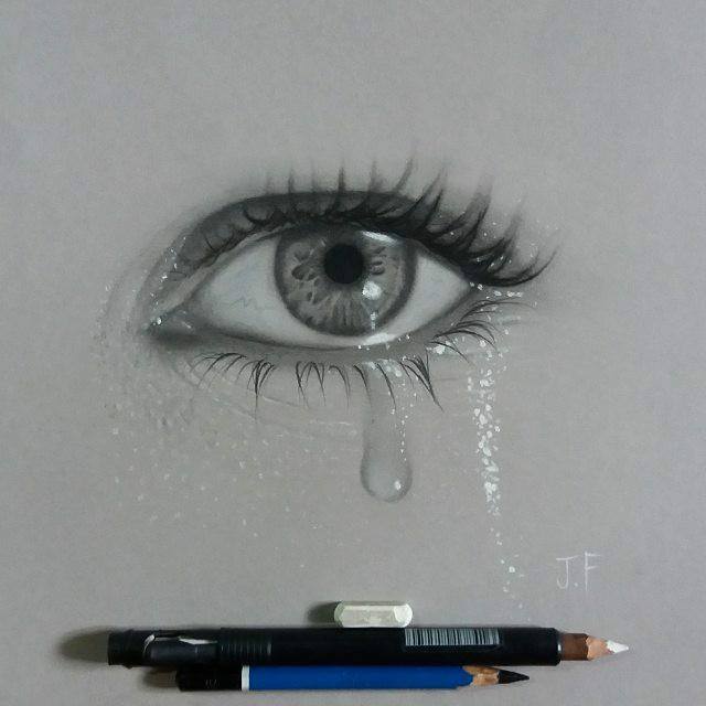 drawing of eyes tears by juliano ferreira