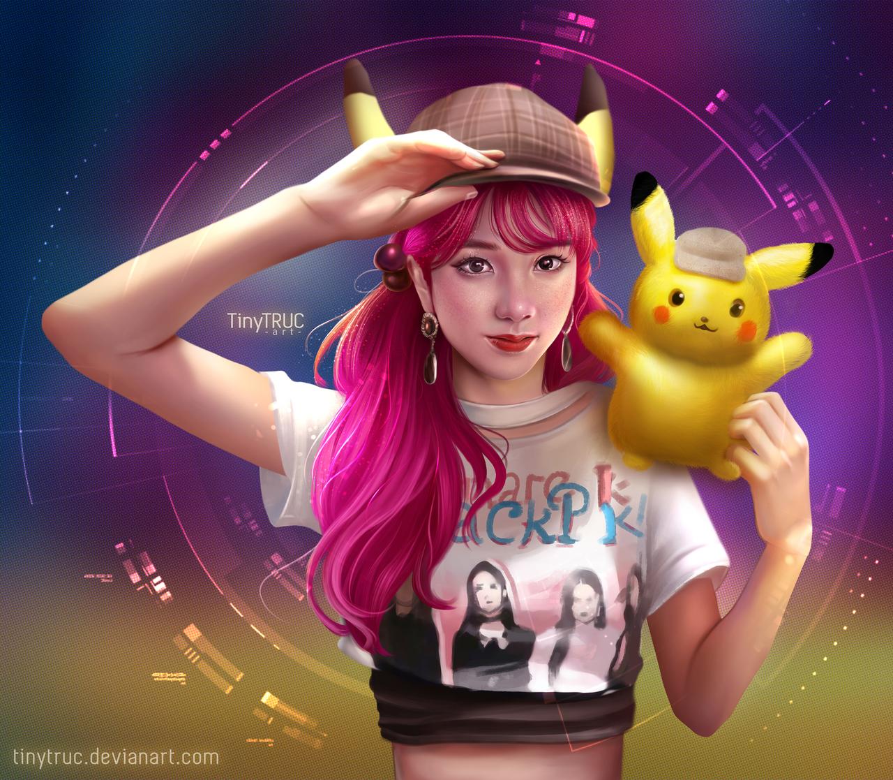 digital painting pikachu by tinytruc