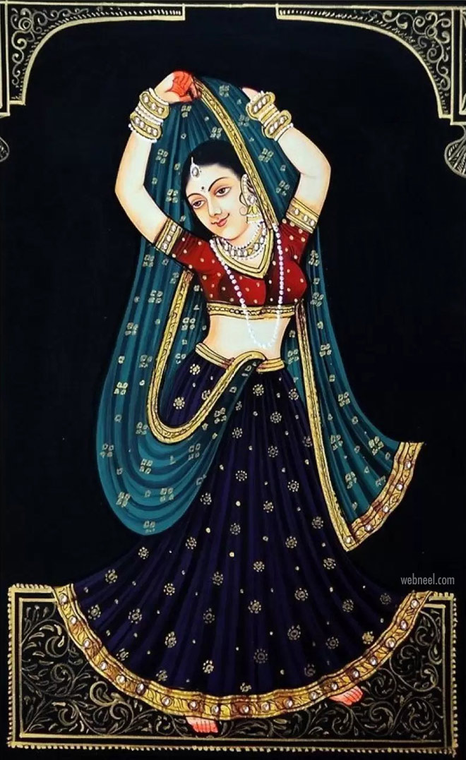 rajasthani painting modern woman