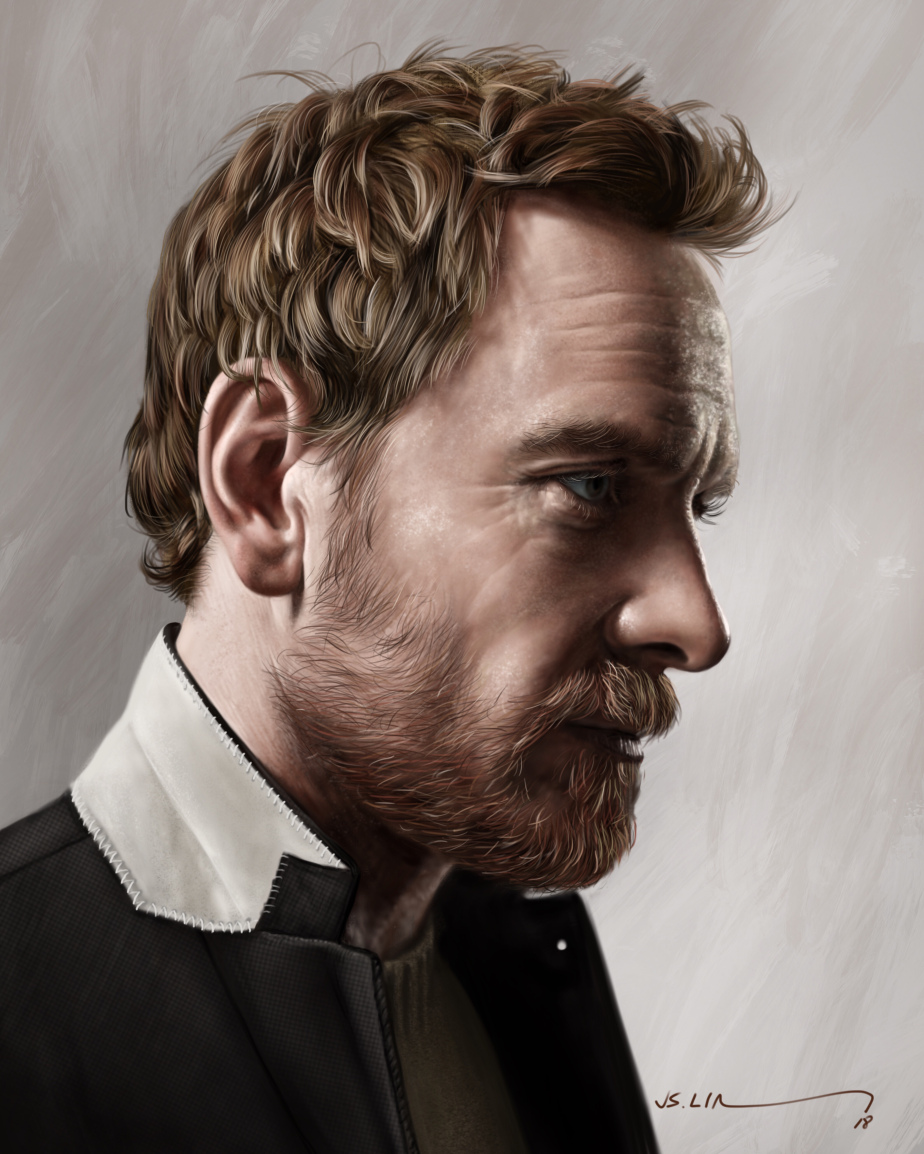 digital painting art michael fassbender