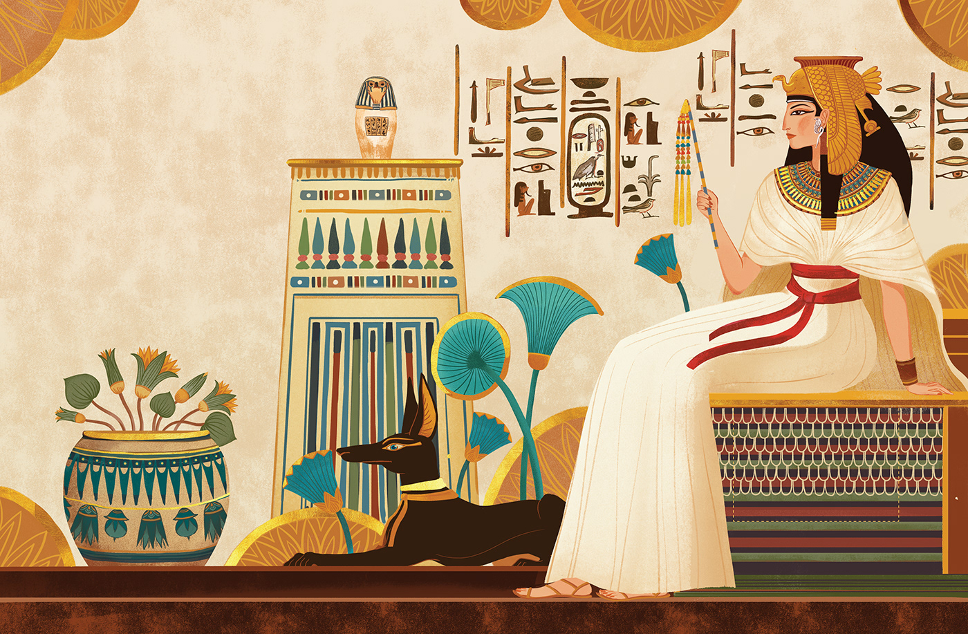 digital illustration art cleopatra by kaa