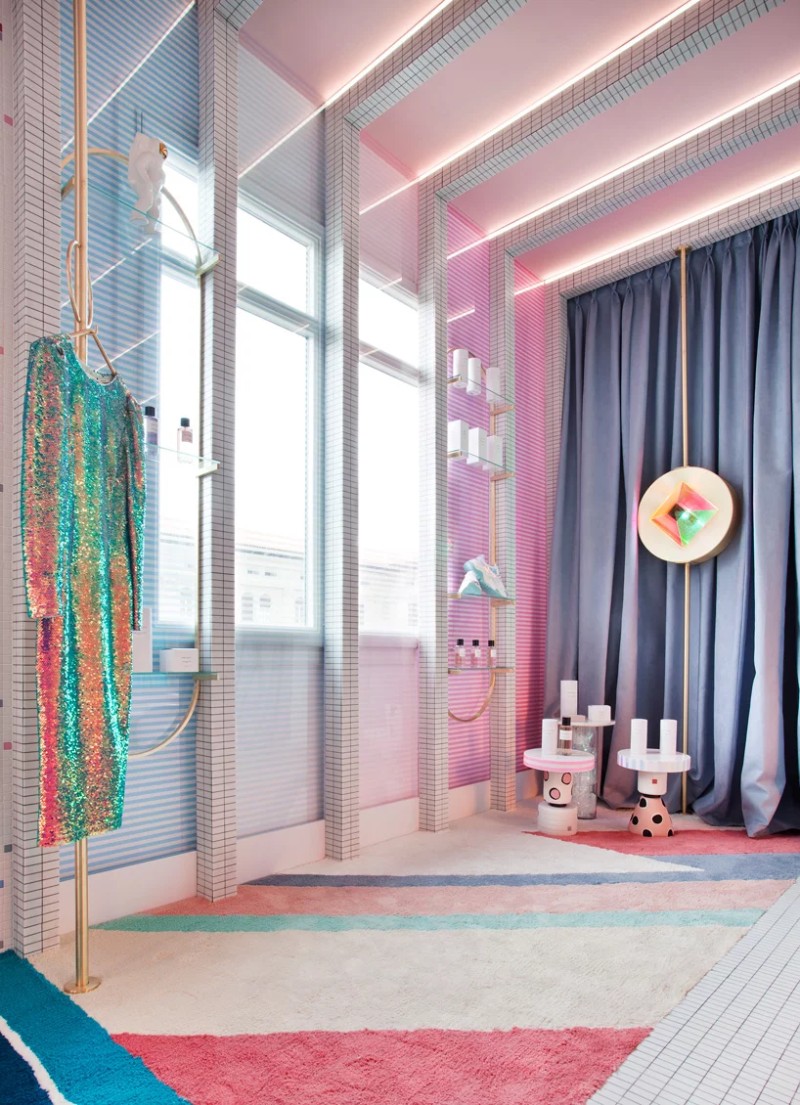 colorful interior design futuriste