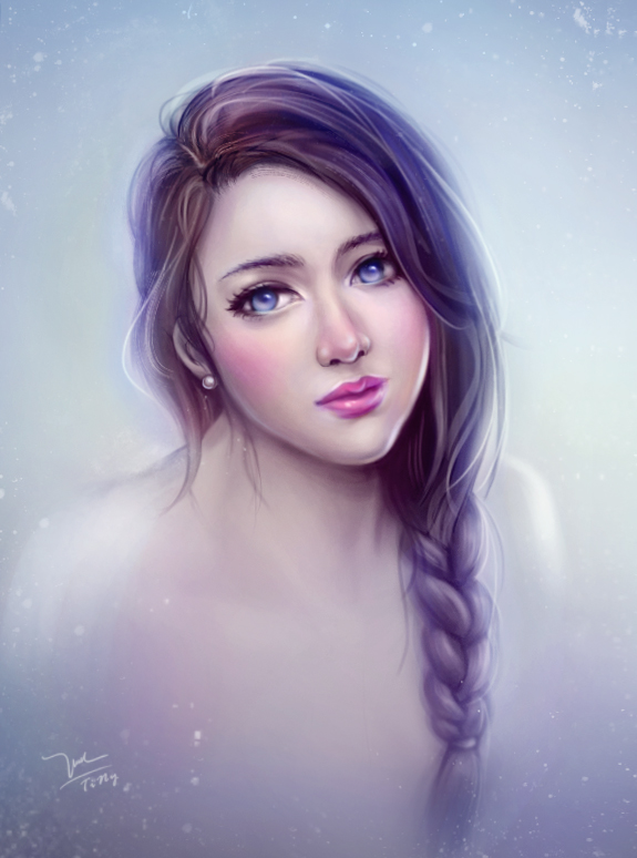 digital painting frozen girl by tinytruc
