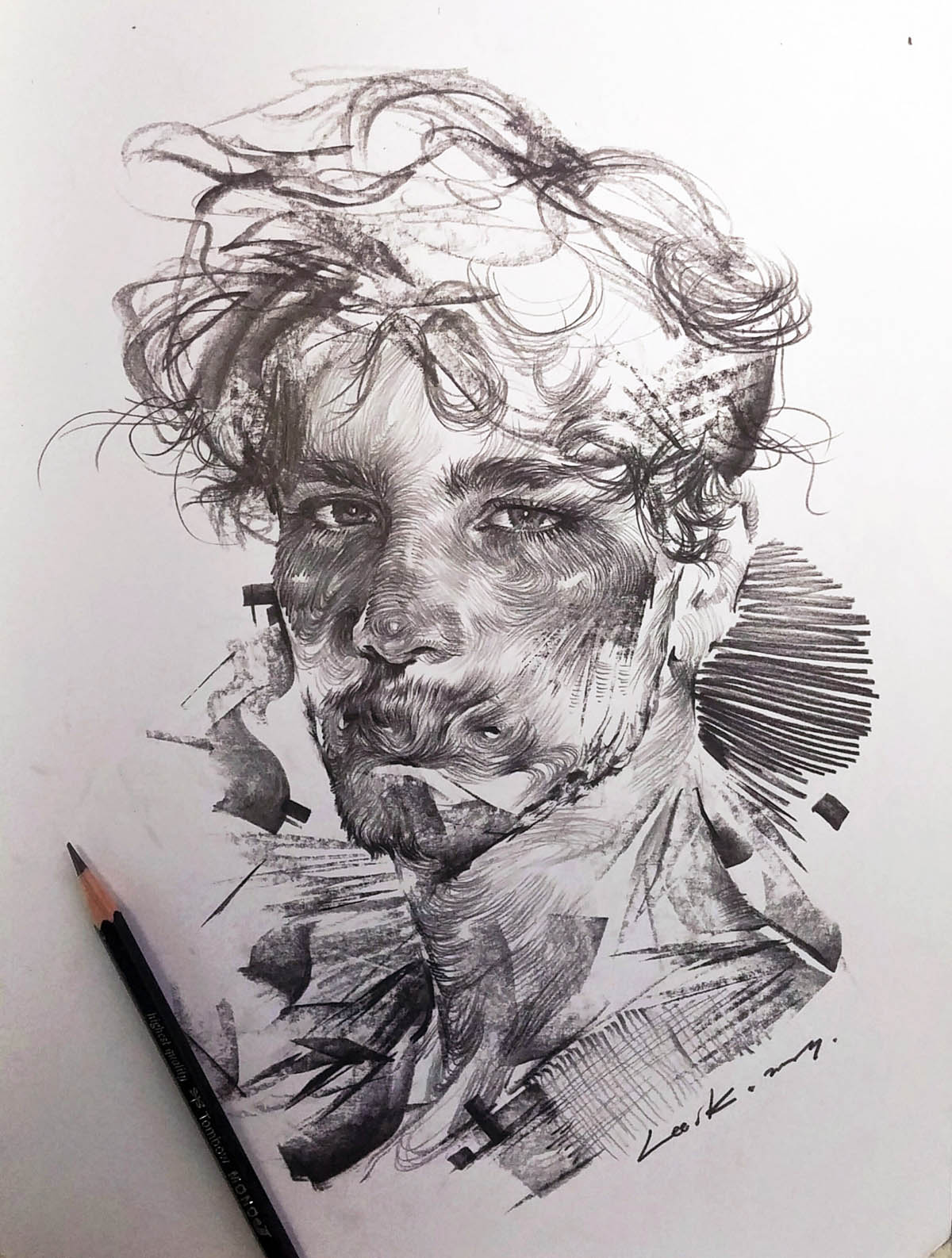 pencil drawing man
