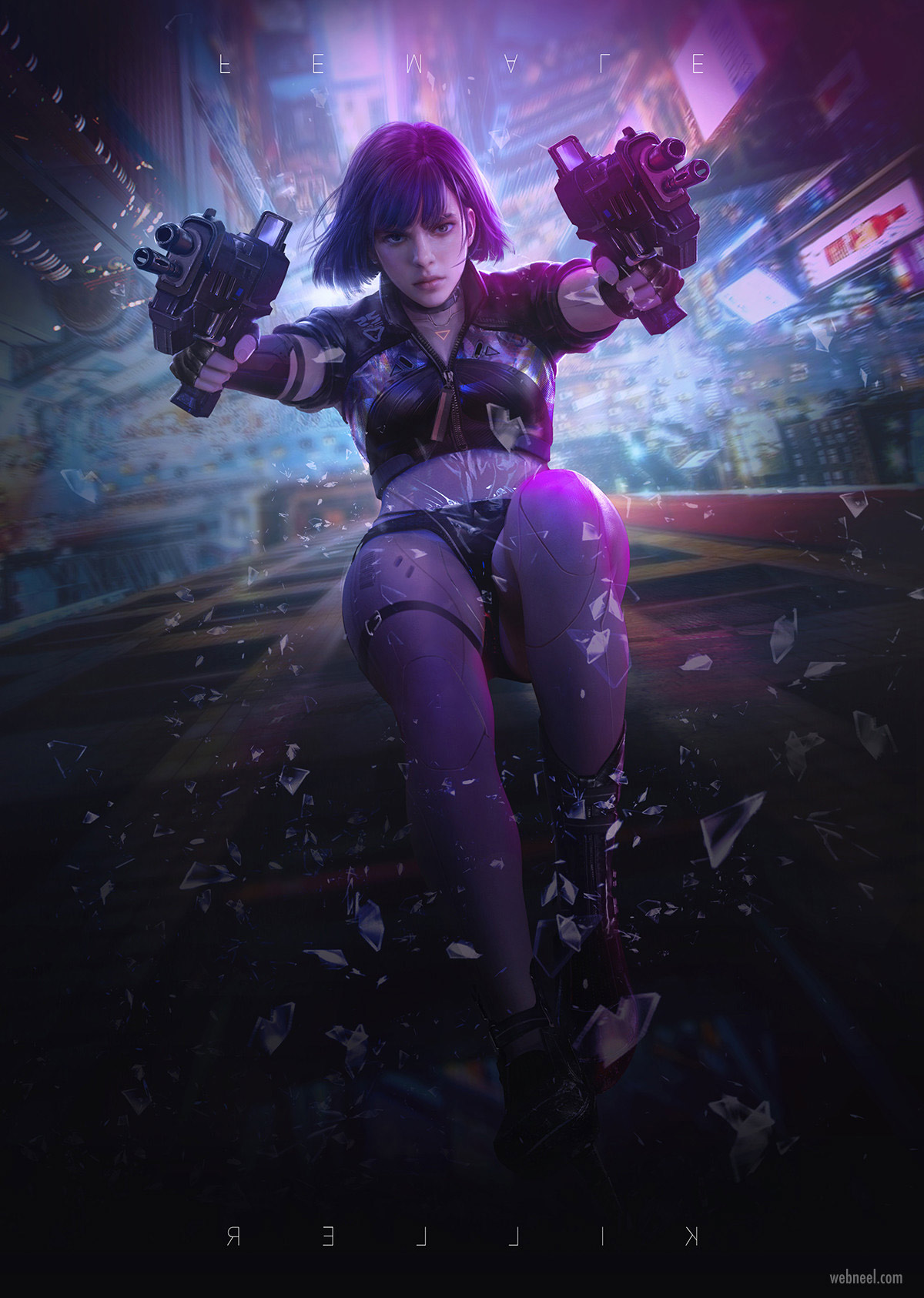 3d model character design girl fighter woman futuristic by song