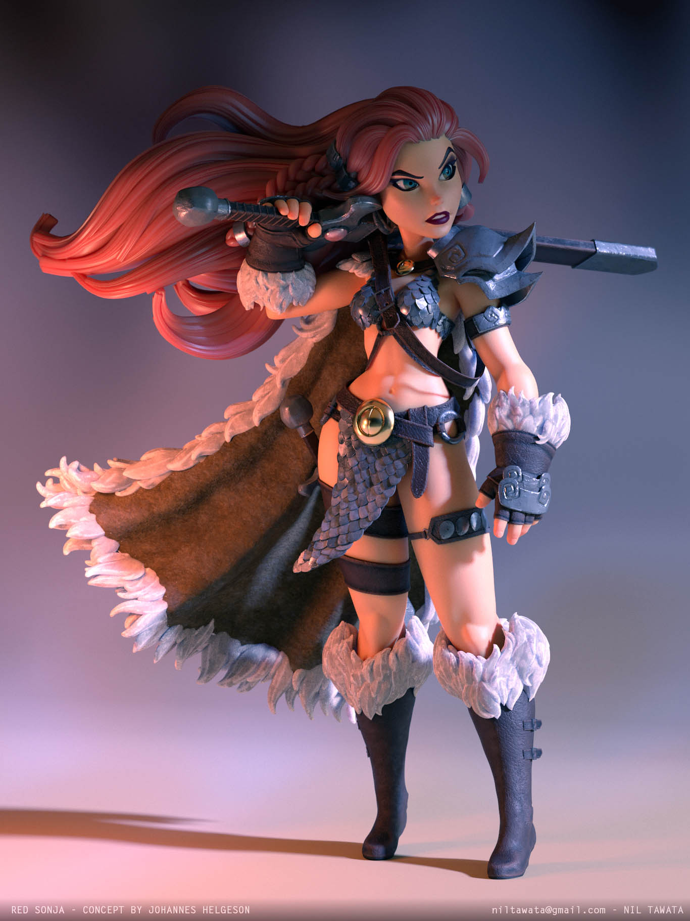 3d model character red sonja