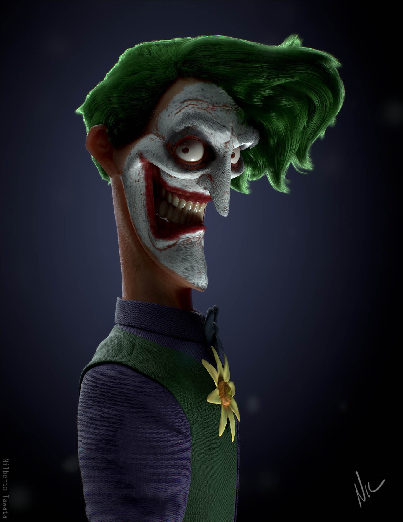 3d model character joker by nilberto tawata