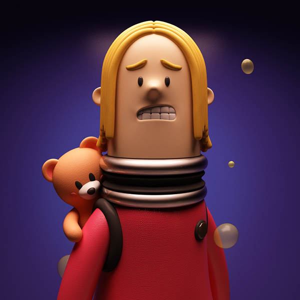 funny 3d cartoon character teddy man by fernando parra