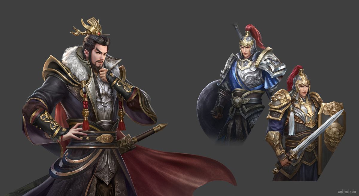 3d model character design chinese warriors