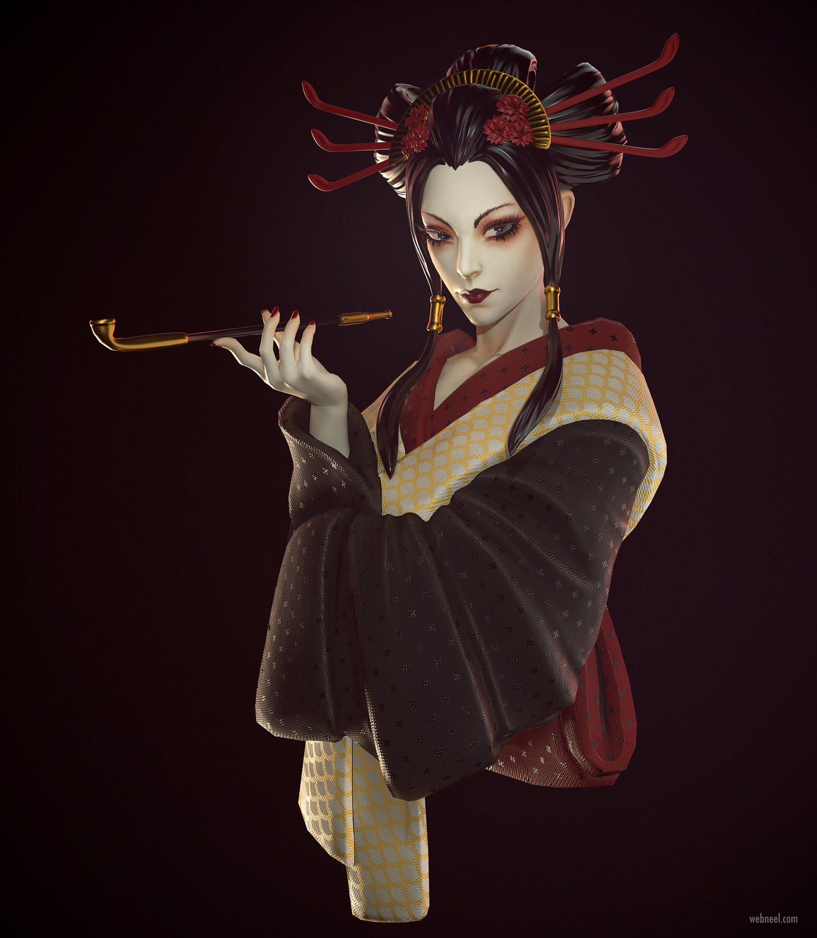 3d model chinese fantasy woman by ksenia shumikhina