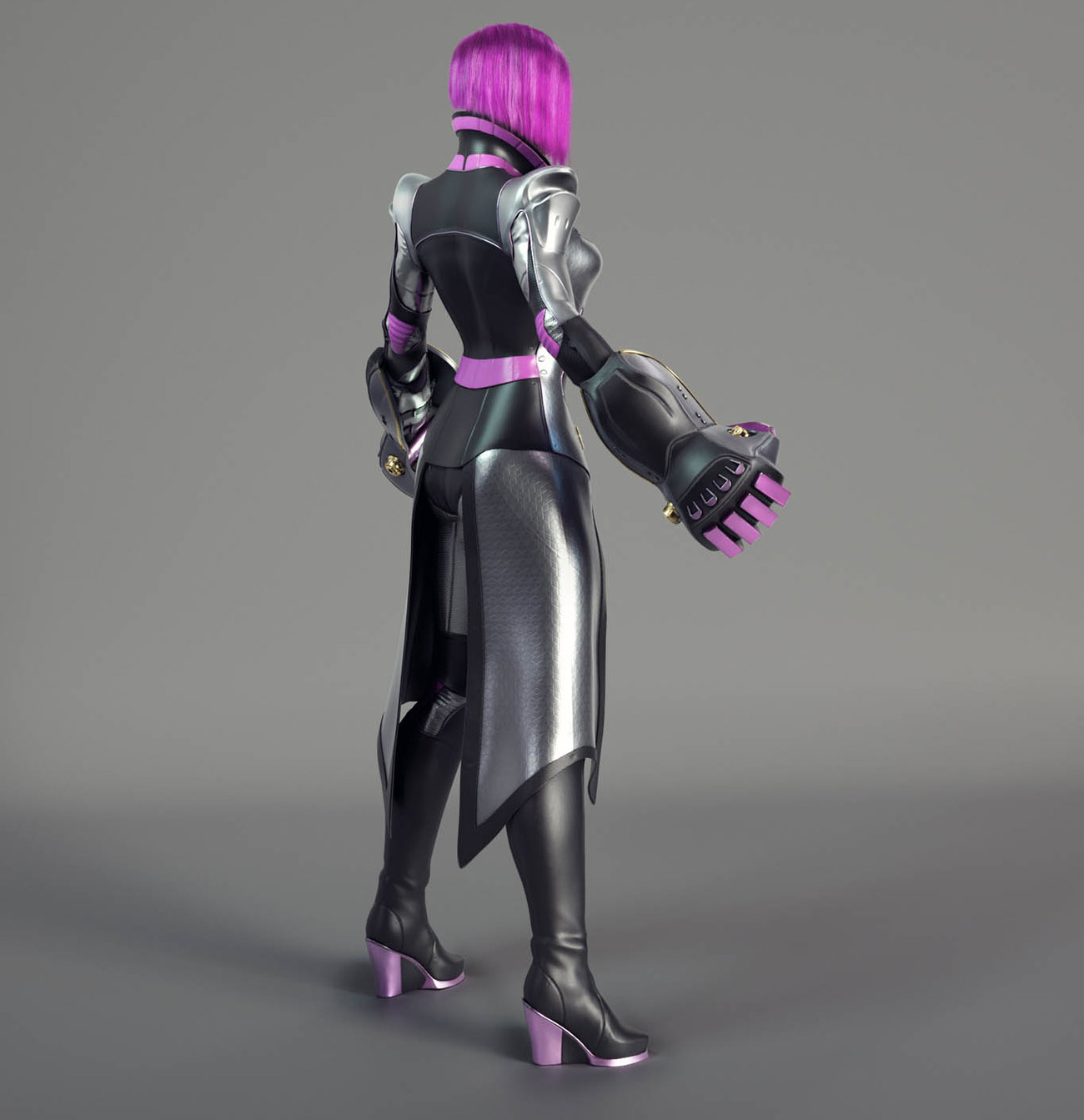 3d model character design nova back pose