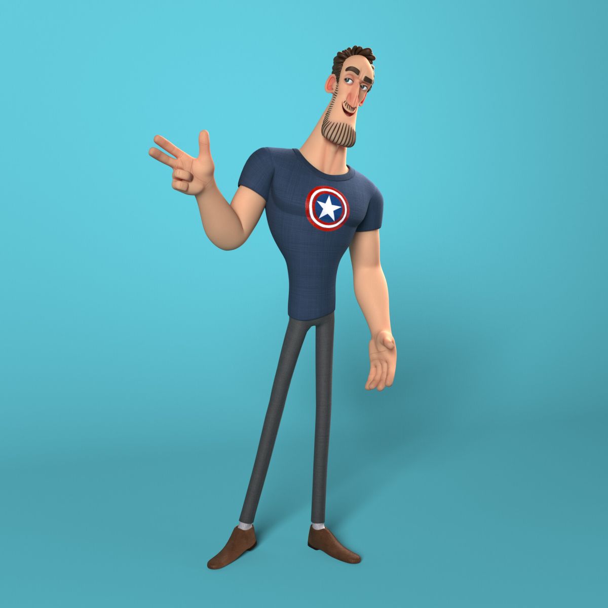 3d model character design teen guy by alfonso petersen