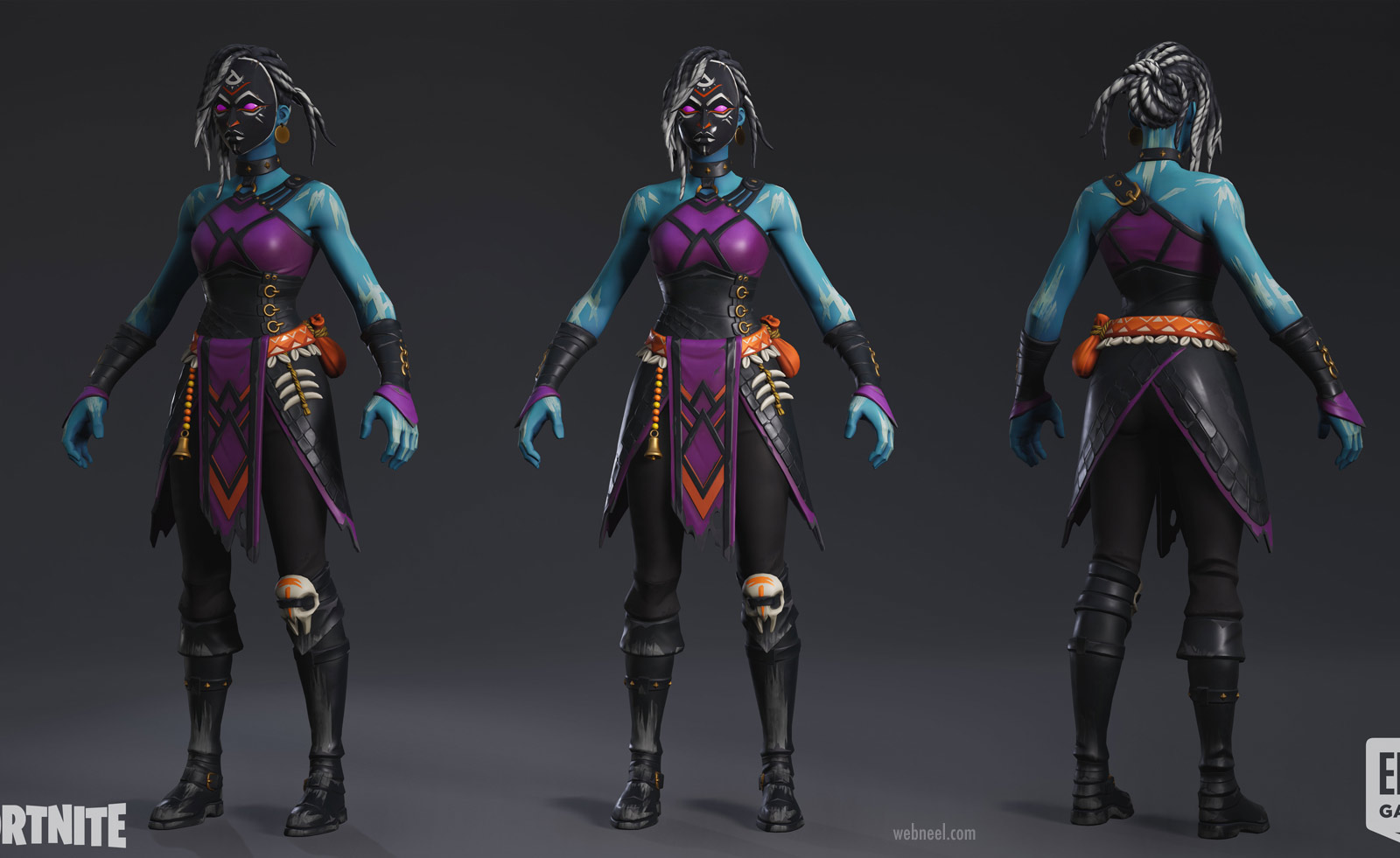 3d game model character design tribal woman