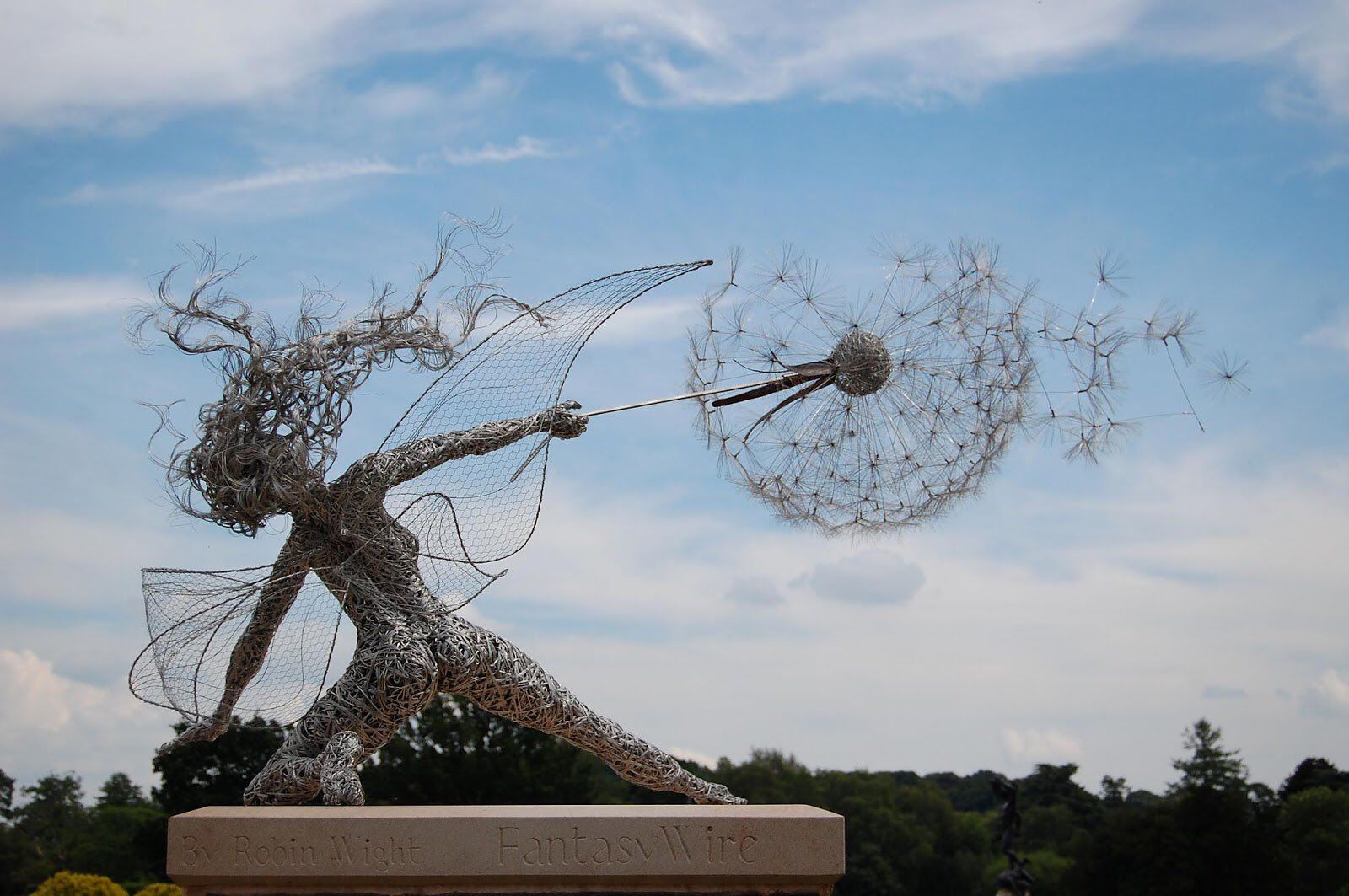 sculpture fantasy wire fairies trentham garden britain