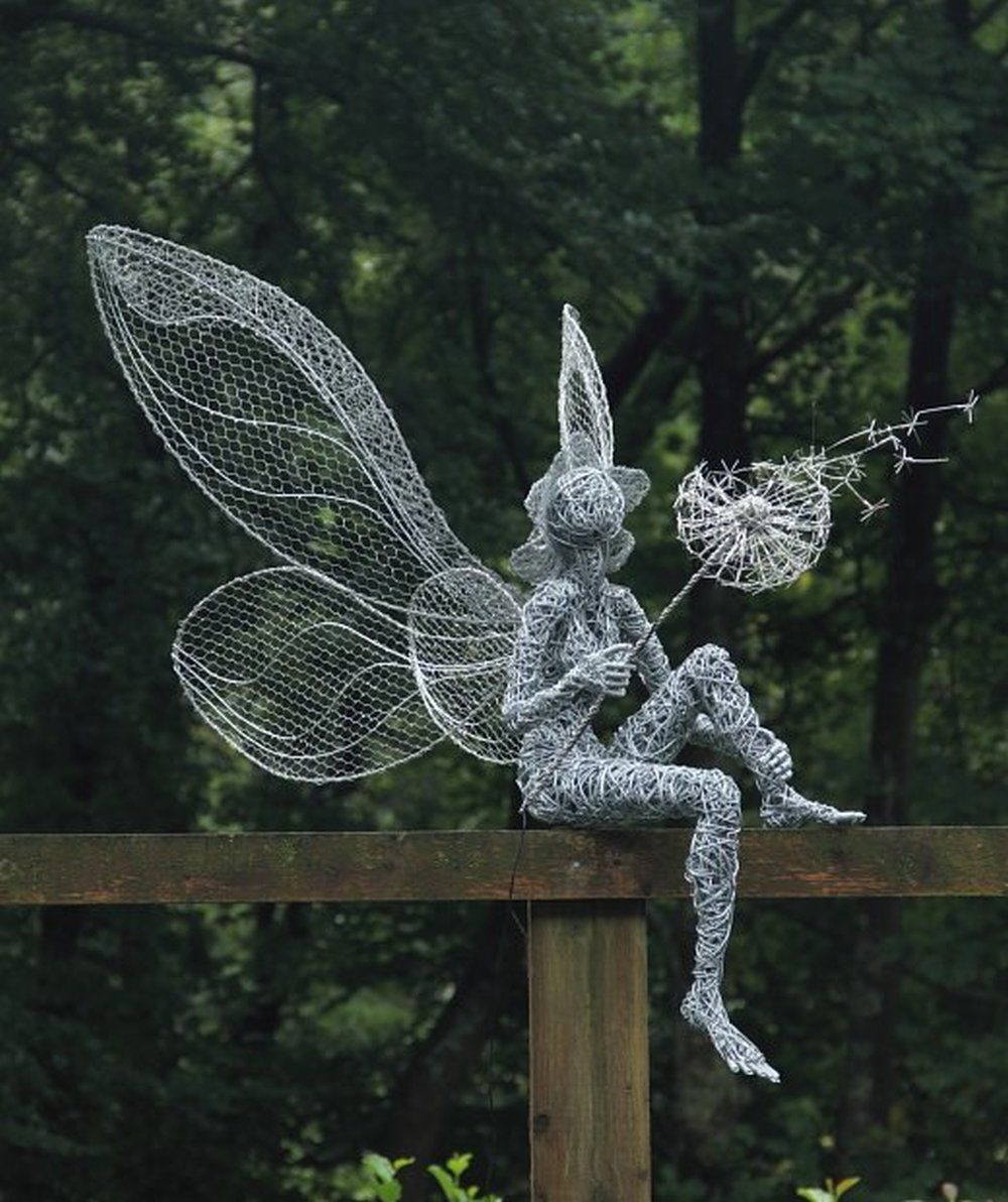 sculpture fantasy wire fairies trentham garden britain