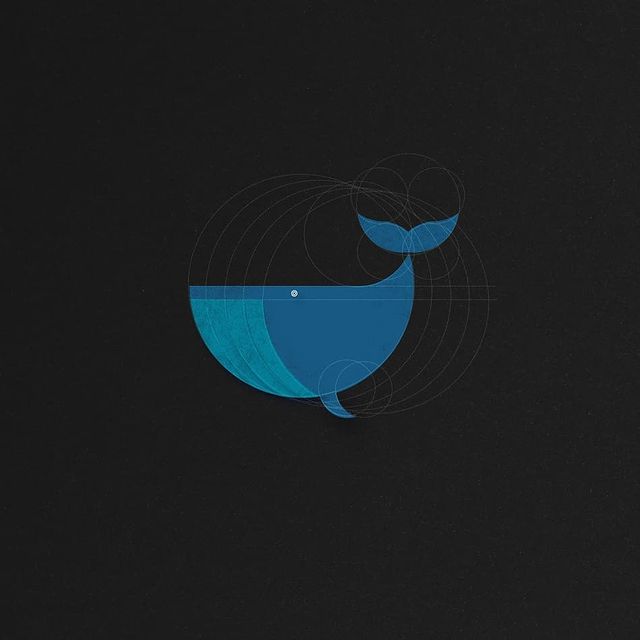 animal logo design blue whale
