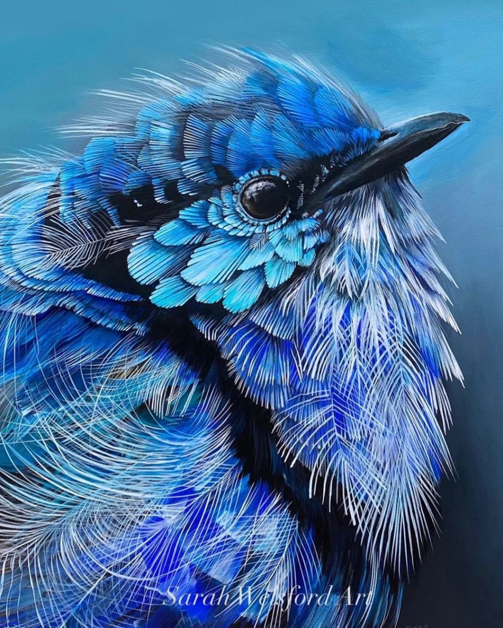 realistic bird painting by sarah welsford