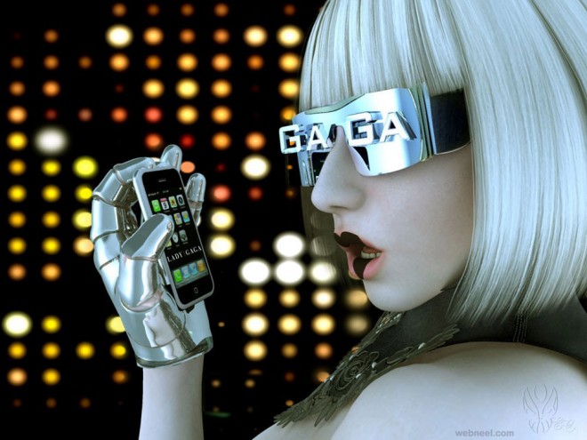 lady gaga robot sci fi cg character by eliane