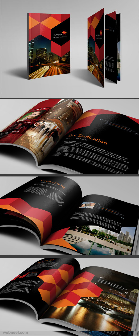 hexagon hotel brochure design