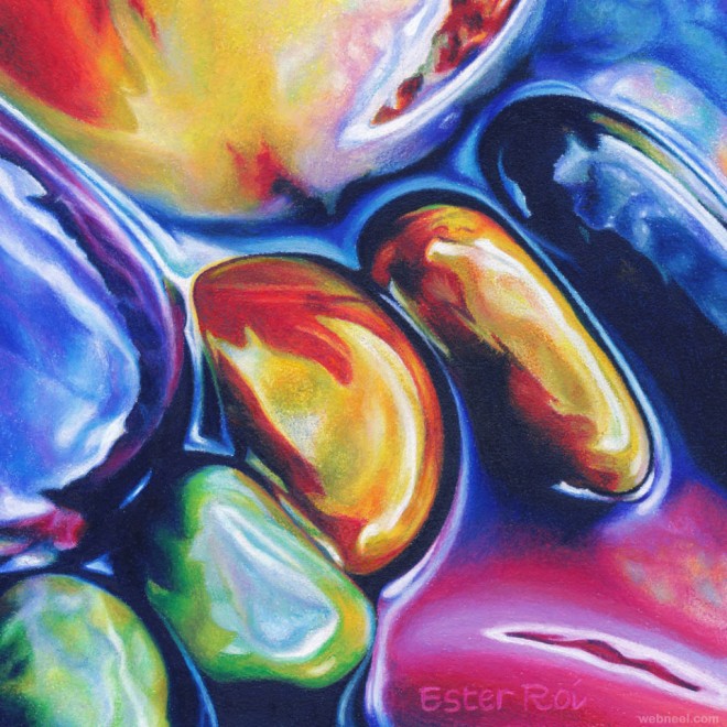 pebbles oil painting by ester roi
