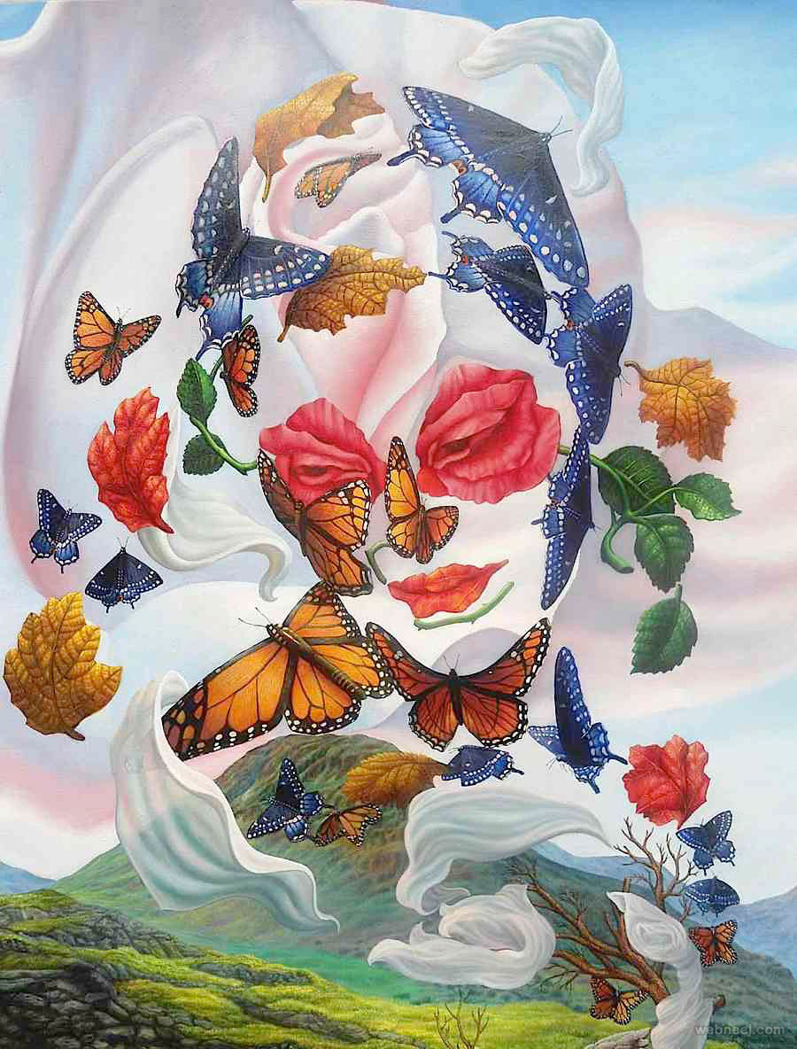 butterfly surreal artworks by ignacio nazabal