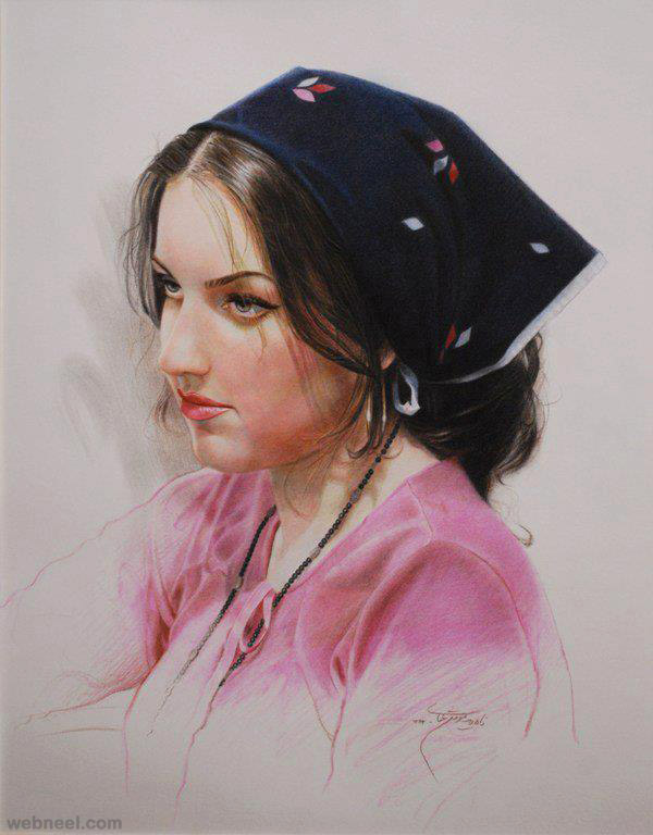realistic color pencil drawing by nahid momenkhani