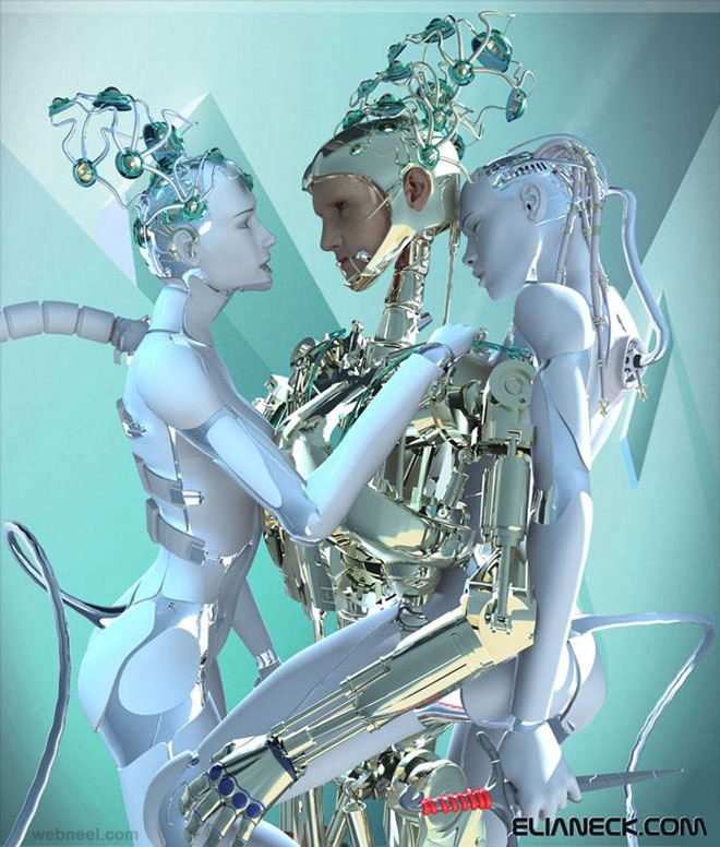 robot sci fi cg model by eliane
