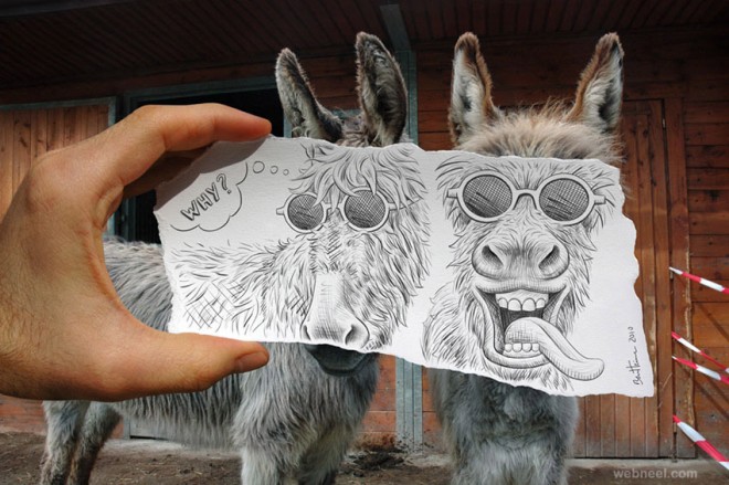 surreal drawing vs photograph by ben heine