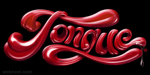 tongue creative typography design