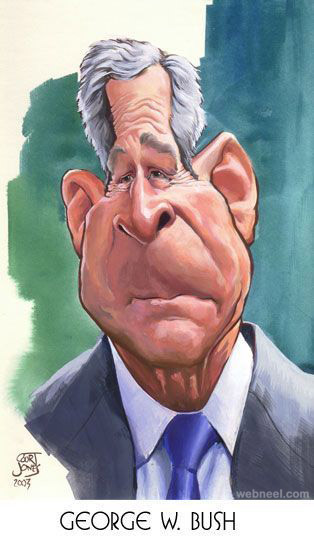 george bush caricature