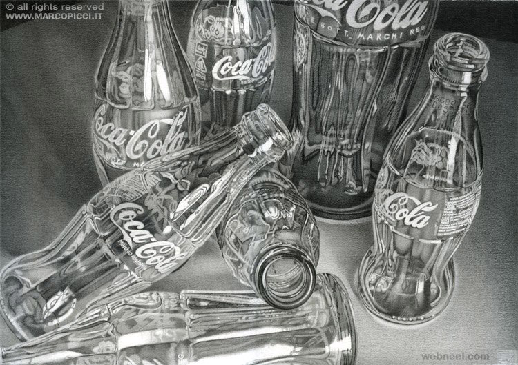 cola bottle realistic pencil drawing by marcopicci
