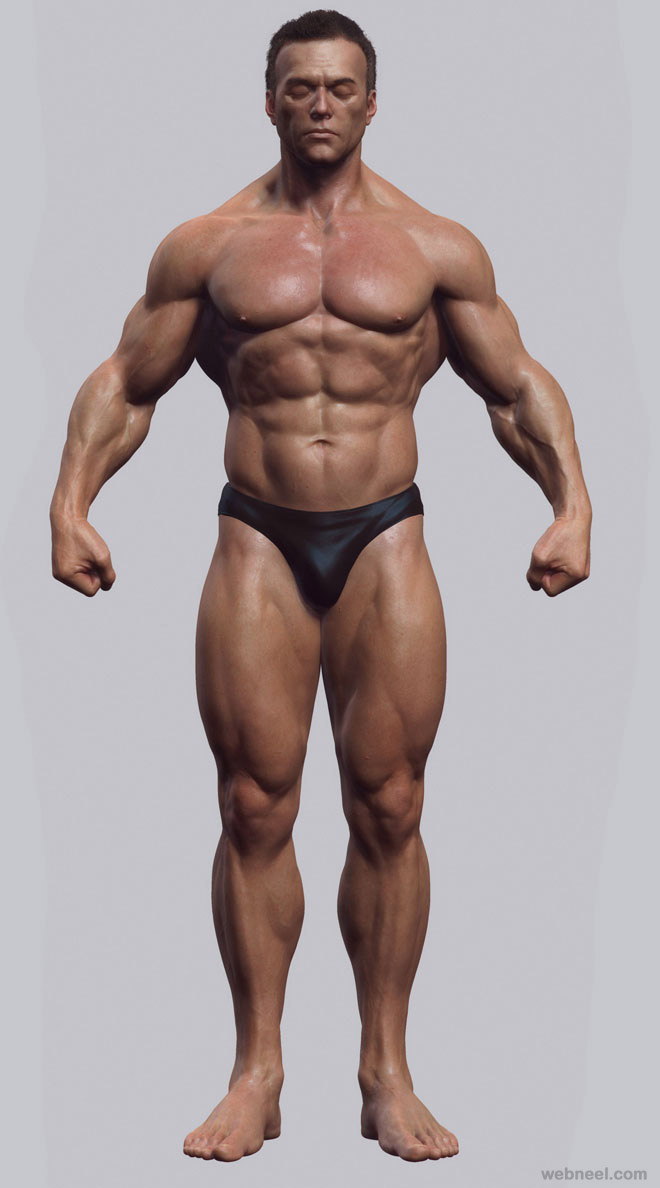 bodybuilder cg character by tsvetomir georgiev