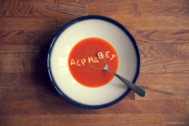 alphabet food photography