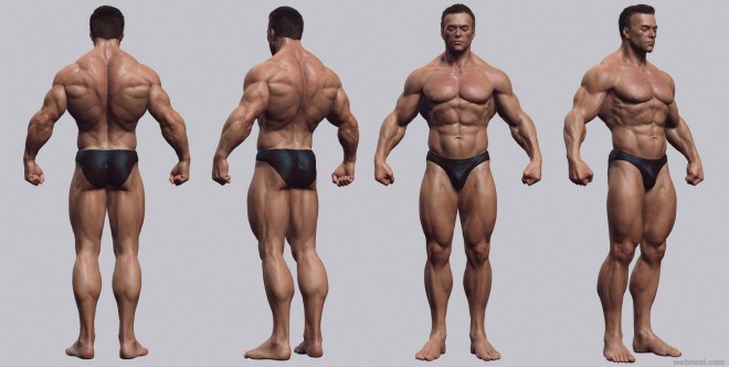 bodybuilder cg character by tsvetomir georgiev