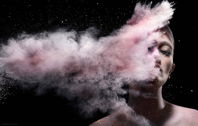 exploding makeup creative photography by iain crawford