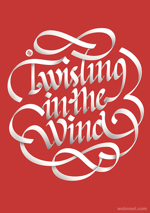 twisting in the wind creative typography design