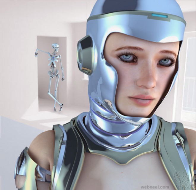 robot sci fi cg character by eliane