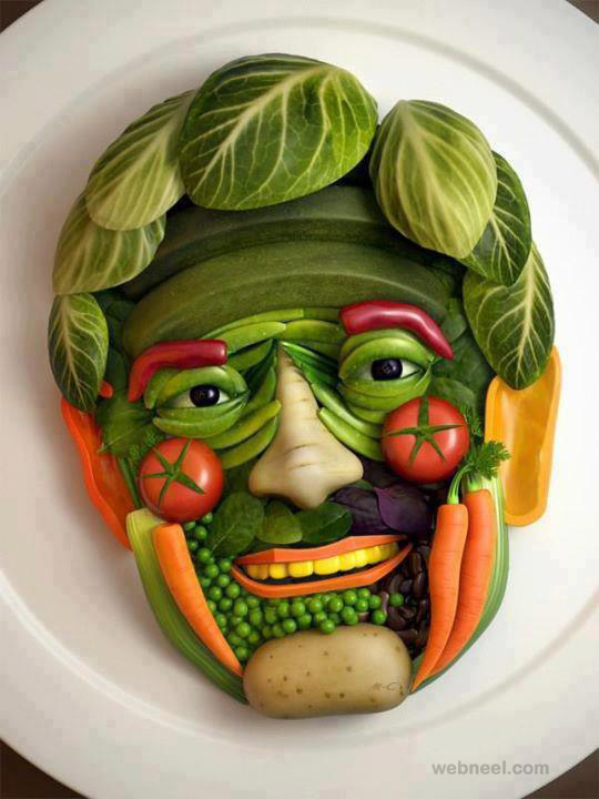 vegetable art face