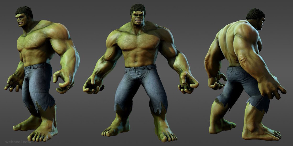 3d models marvel heroes hulk avengers