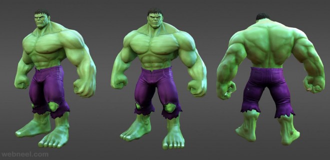 3d marvel heroes hulk model