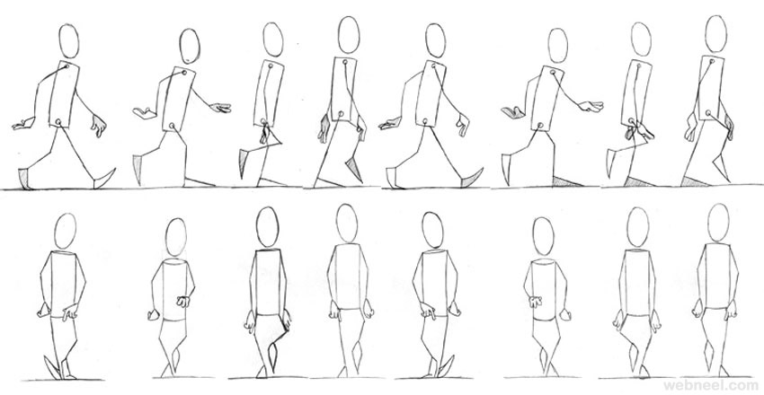 walk cycle front animation