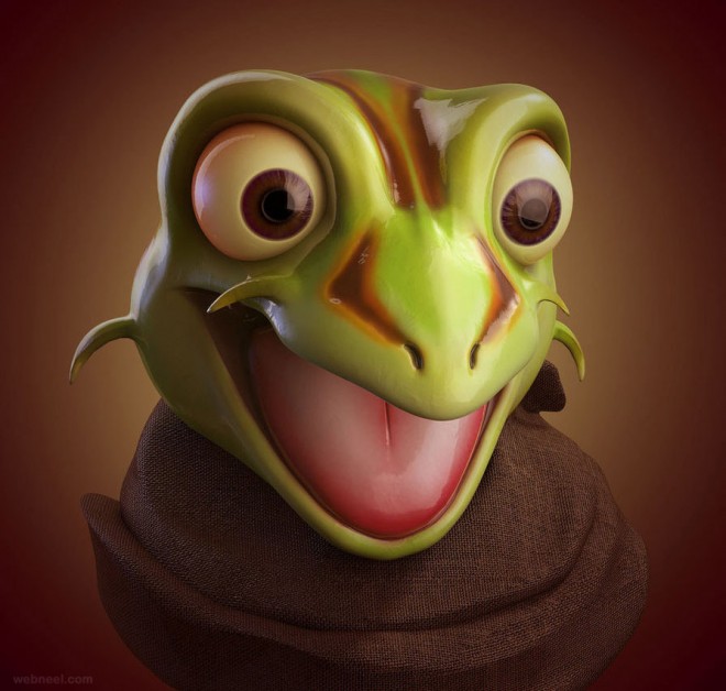 3d frog character catetas