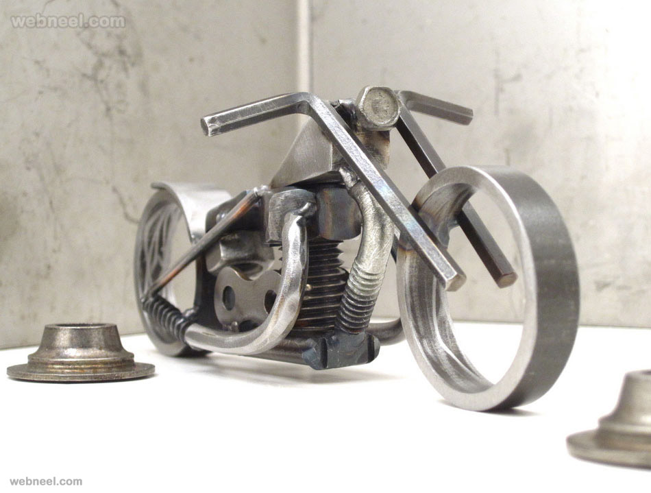 metal steel sculpture bike