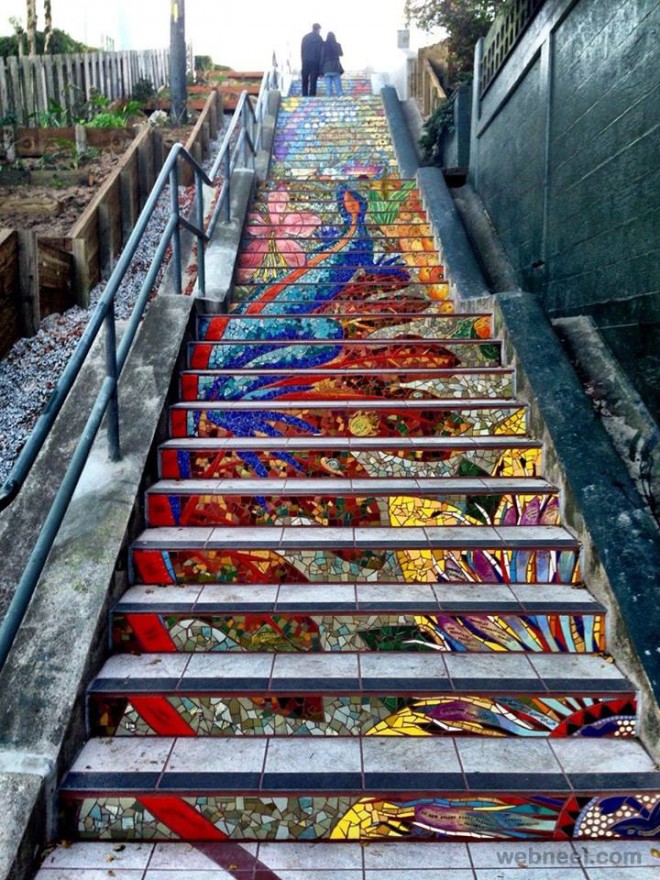 staircase mural art