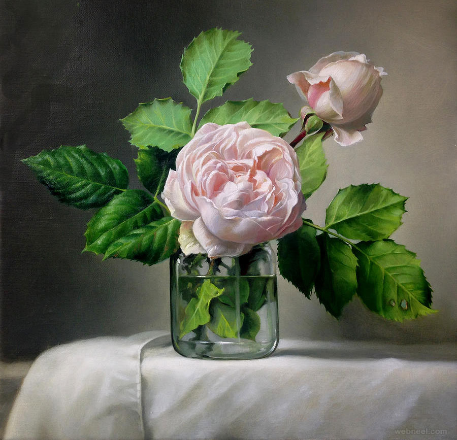 realistic rose painting flower by pieterwagemansa