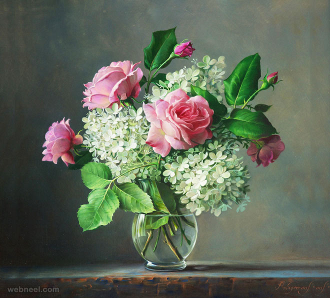 hyper realistic rose painting