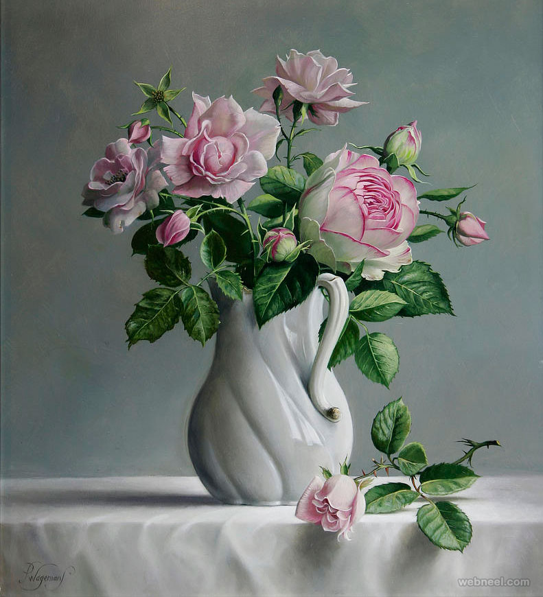 rose painting flower by pieterwagemansa