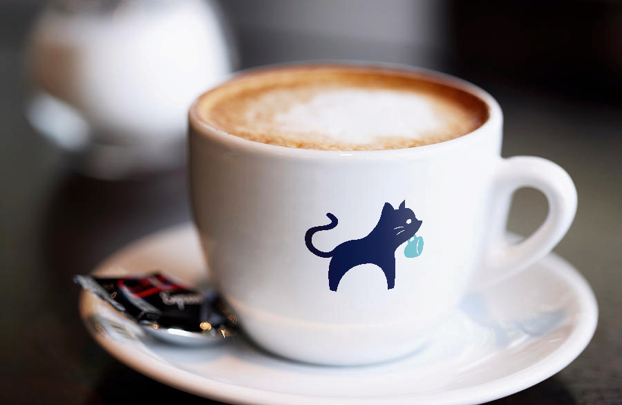 logo design cat coffee